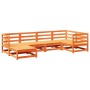 Juego de sofás de jardín 6 pzas madera maciza pino marrón cera de vidaXL, Conjuntos de jardín - Ref: Foro24-3299520, Precio: ...