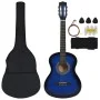 Set de guitarra clásica niños principiantes 8 pzas azul 3/4 36" de vidaXL, Guitarras - Ref: Foro24-70117, Precio: 68,38 €, De...