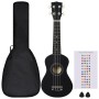 Set de ukelele soprano con funda para niños negro 21" de vidaXL, Instrumentos de cuerda - Ref: Foro24-70147, Precio: 27,47 €,...