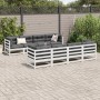 Juego de sofás de jardín 9 pzas madera maciza de pino blanco de vidaXL, Conjuntos de jardín - Ref: Foro24-3299354, Precio: 56...