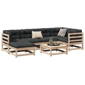 Set de sofás jardín 7 pzas con cojines madera maciza pino de vidaXL, Conjuntos de jardín - Ref: Foro24-3299534, Precio: 578,3...