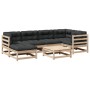 Set de sofás jardín 7 pzas con cojines madera maciza pino de vidaXL, Conjuntos de jardín - Ref: Foro24-3299534, Precio: 630,1...