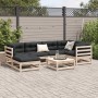 Set de sofás jardín 7 pzas con cojines madera maciza pino de vidaXL, Conjuntos de jardín - Ref: Foro24-3299534, Precio: 630,1...