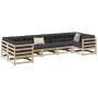Set de sofás jardín 7 pzas con cojines madera maciza pino de vidaXL, Conjuntos de jardín - Ref: Foro24-3299618, Precio: 687,6...