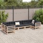 Set de sofás jardín 7 pzas con cojines madera maciza pino de vidaXL, Conjuntos de jardín - Ref: Foro24-3299618, Precio: 687,6...