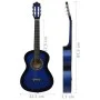Guitarra clásica para niños y principiantes azul 1/2 34" de vidaXL, Guitarras - Ref: Foro24-70124, Precio: 58,67 €, Descuento: %