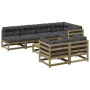 Set de sofás jardín 8 pzas con cojines madera pino impregnada de vidaXL, Conjuntos de jardín - Ref: Foro24-3299349, Precio: 7...