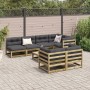 Set de sofás jardín 8 pzas con cojines madera pino impregnada de vidaXL, Conjuntos de jardín - Ref: Foro24-3299349, Precio: 7...