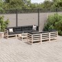 Juego de sofás de jardín 8 pzas con conjines madera maciza pino de vidaXL, Conjuntos de jardín - Ref: Foro24-3299323, Precio:...