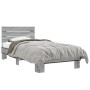 Estructura cama madera ingeniería metal gris Sonoma 75x190 cm de vidaXL, Camas y somieres - Ref: Foro24-845750, Precio: 67,38...