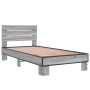 Estructura cama madera ingeniería metal gris Sonoma 75x190 cm de vidaXL, Camas y somieres - Ref: Foro24-845750, Precio: 67,38...