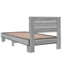 Estructura cama madera ingeniería metal gris Sonoma 75x190 cm de vidaXL, Camas y somieres - Ref: Foro24-845750, Precio: 67,38...