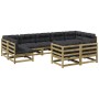 Set de sofás jardín 9 pzas con cojines madera pino impregnada de vidaXL, Conjuntos de jardín - Ref: Foro24-3299632, Precio: 8...