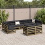 Set de sofás jardín 9 pzas con cojines madera pino impregnada de vidaXL, Conjuntos de jardín - Ref: Foro24-3299632, Precio: 8...