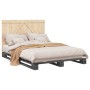 Estructura de cama con cabecero madera pino gris 160x200 cm de vidaXL, Camas y somieres - Ref: Foro24-3281565, Precio: 232,67...
