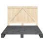 Estructura de cama con cabecero madera pino gris 160x200 cm de vidaXL, Camas y somieres - Ref: Foro24-3281565, Precio: 232,67...