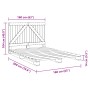 Estructura de cama con cabecero madera pino gris 160x200 cm de vidaXL, Camas y somieres - Ref: Foro24-3281565, Precio: 232,67...
