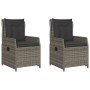 Sillones reclinables de jardín 2 uds ratán sintético gris de vidaXL, Sillas de jardín - Ref: Foro24-368654, Precio: 289,13 €,...