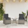 Sillones reclinables de jardín 2 uds ratán sintético gris de vidaXL, Sillas de jardín - Ref: Foro24-368654, Precio: 289,13 €,...