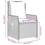 Sillones reclinables de jardín 2 uds ratán sintético gris de vidaXL, Sillas de jardín - Ref: Foro24-368654, Precio: 289,13 €,...