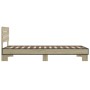 Estructura cama madera ingeniería metal roble Sonoma 100x200 cm de vidaXL, Camas y somieres - Ref: Foro24-845738, Precio: 70,...