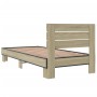 Estructura cama madera ingeniería metal roble Sonoma 100x200 cm de vidaXL, Camas y somieres - Ref: Foro24-845738, Precio: 70,...