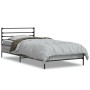 Estructura cama madera ingeniería metal gris Sonoma 90x200 cm de vidaXL, Camas y somieres - Ref: Foro24-845585, Precio: 77,74...