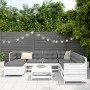 Juego de sofás de jardín 8 pzas madera maciza de pino blanco de vidaXL, Conjuntos de jardín - Ref: Foro24-3250565, Precio: 57...