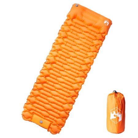 Colchón de camping autoinflable con almohada 1 persona naranja de vidaXL, Colchones de aire - Ref: Foro24-4007104, Precio: 39...