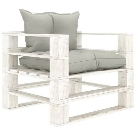 Sofá de palets para jardín madera con cojines taupe de vidaXL, Sofás de exterior - Ref: Foro24-3052396, Precio: 109,32 €, Des...
