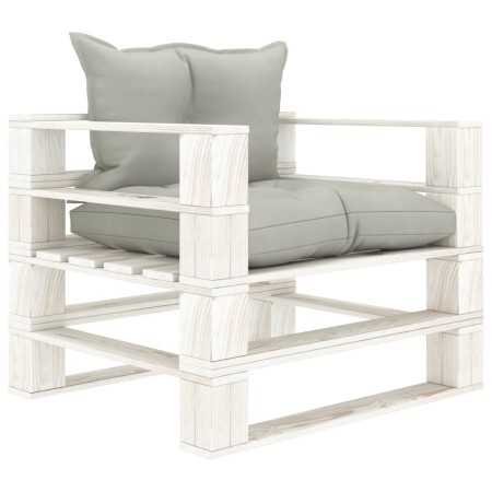 Sofá de palets para jardín madera con cojines taupe de vidaXL, Sofás de exterior - Ref: Foro24-3052396, Precio: 110,56 €, Des...