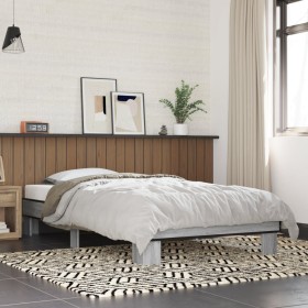 Estructura cama madera ingeniería metal gris Sonoma 75x190 cm de vidaXL, Camas y somieres - Ref: Foro24-845880, Precio: 65,39...