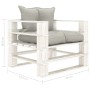Sofá de palets para jardín madera con cojines taupe de vidaXL, Sofás de exterior - Ref: Foro24-3052396, Precio: 110,56 €, Des...