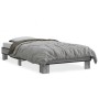 Estructura cama madera ingeniería metal gris Sonoma 75x190 cm de vidaXL, Camas y somieres - Ref: Foro24-845880, Precio: 65,39...