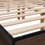 Estructura cama madera ingeniería metal marrón roble 135x190 cm de vidaXL, Camas y somieres - Ref: Foro24-845896, Precio: 100...