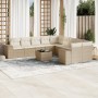 Set de sofás de jardín 11pzas con cojines ratán sintético beige en Conjuntos de jardín | Comprar online en Foru.es