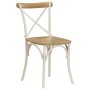 Sillas con respaldo cruzado 2 uds madera maciza de mango blanco de vidaXL, Sillas de comedor - Ref: Foro24-247315, Precio: 20...