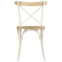 Sillas con respaldo cruzado 2 uds madera maciza de mango blanco de vidaXL, Sillas de comedor - Ref: Foro24-247315, Precio: 20...