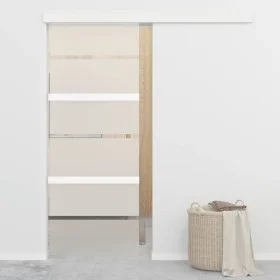 Puerta corredera vidrio ESG y aluminio plateado 76x205 cm de vidaXL, Puertas - Ref: Foro24-288058, Precio: 207,43 €, Descuent...