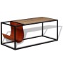 Mesa de centro con revistero de cuero auténtico 110x50x45 cm en Mesas de centro | Comprar online en Foru.es
