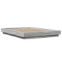 Estructura cama con luces LED madera gris Sonoma 140x190 cm de vidaXL, Camas y somieres - Ref: Foro24-3281131, Precio: 181,65...