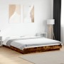 Estructura de cama madera de ingeniería roble ahumado 150x200cm de vidaXL, Camas y somieres - Ref: Foro24-3281186, Precio: 16...