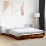 Estructura de cama madera de ingeniería roble ahumado 120x200cm de vidaXL, Camas y somieres - Ref: Foro24-3281200, Precio: 15...