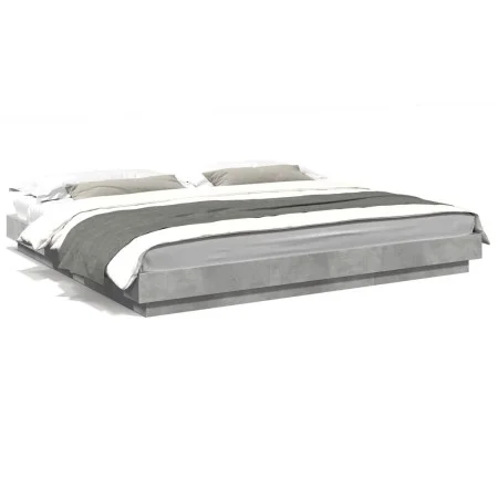 Estructura de cama madera de ingeniería gris hormigón 180x200cm de vidaXL, Camas y somieres - Ref: Foro24-3281171, Precio: 17...