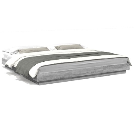 Estructura de cama madera de ingeniería gris Sonoma 180x200 cm de vidaXL, Camas y somieres - Ref: Foro24-3281173, Precio: 178...