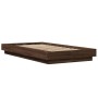 Estructura de cama madera de ingeniería marrón roble 100x200 cm de vidaXL, Camas y somieres - Ref: Foro24-3281209, Precio: 14...