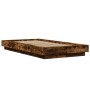 Estructura de cama madera de ingeniería roble ahumado 90x190 cm de vidaXL, Camas y somieres - Ref: Foro24-3281242, Precio: 13...