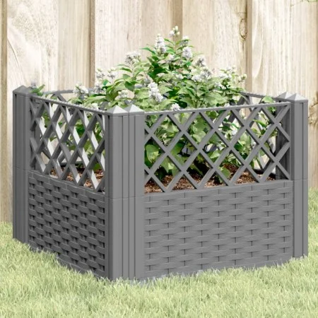 Planter with pegs PP light gray 43.5x43.5x43.5 cm by vidaXL, Pots and planters - Ref: Foro24-368008, Price: 25,75 €, Discount: %
