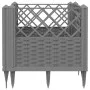 Planter with pegs PP light gray 43.5x43.5x43.5 cm by vidaXL, Pots and planters - Ref: Foro24-368008, Price: 25,75 €, Discount: %