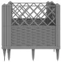 Planter with pegs PP light gray 43.5x43.5x43.5 cm by vidaXL, Pots and planters - Ref: Foro24-368008, Price: 25,75 €, Discount: %